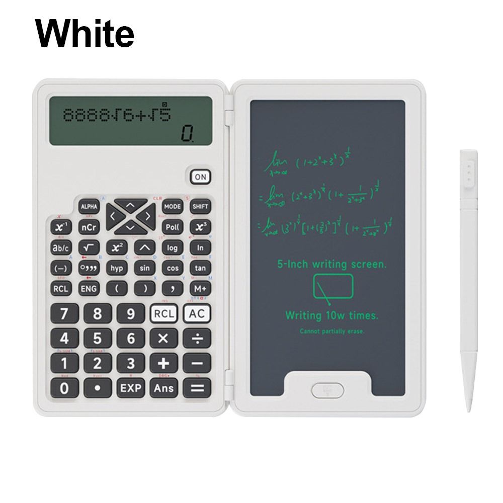 

ЖК-блокнот, научный калькулятор со стилусом, бухгалтерский калькулятор, профессиональный математический калькулятор белый