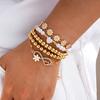 5 Stück/Set Böhmische Gänseblümchen Herz Armbänder Sets für Damen Vintage Gold Weiß Farbe Kristall Unendlichkeitssymbol Armbänder Schmuck