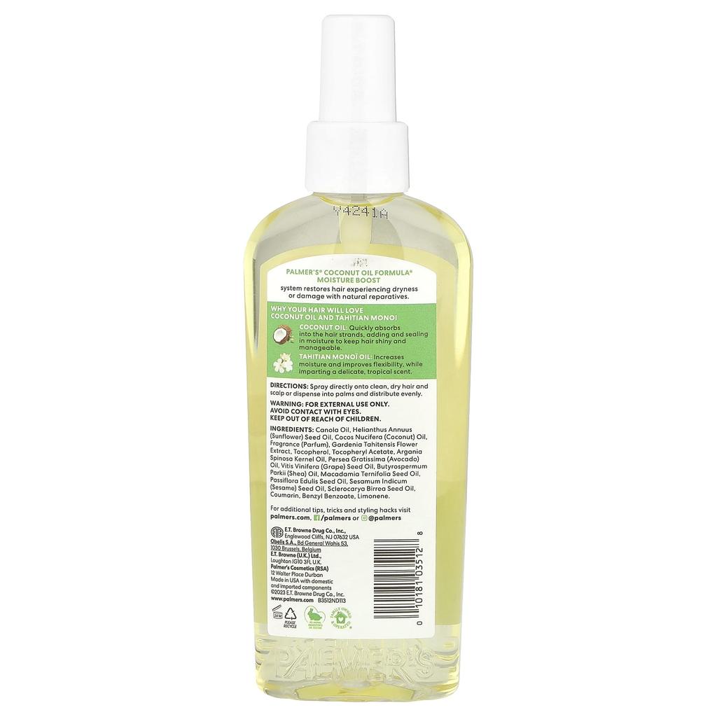 Palmer'S, Coconut Oil Formula with Vitamin E, Moisture Boost, Hair and Scalp Oil, 150 Ml (5.1 Fl Oz)