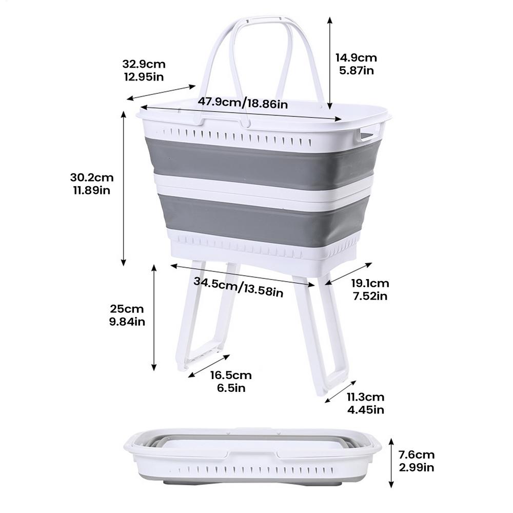26L Opvouwbare Wasbak, Ruimtebesparende Hoge Opbergmand, Multifunctionele Kleding Speelgoed Organizer voor Huis Badkamer Keuken