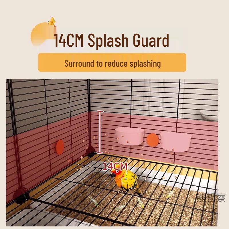 Hao Lei De Zhu Large Anti-Splash Parrot Cage for Cockatiel, Budgie, Lovebird, Sun Conure