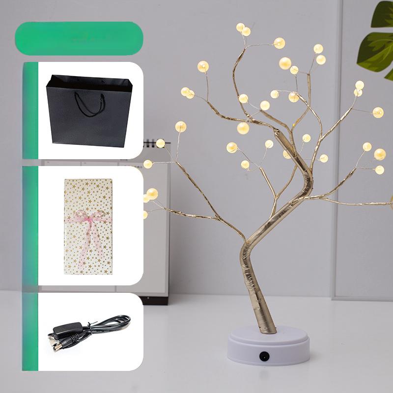 Regalo di compleanno 1 giugno Festa dei bambini Ragazza Laurea Piccolo regalo Albero di fuoco Fiore d'argento Luce decorativa Albero di luce