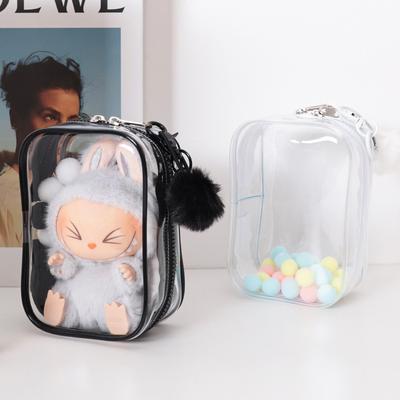 For 17cm Labubu V2 V3 15cm Cotton Doll Outfit Crossbody Pain Bag PVC Storage Bag Dolls Display Bag