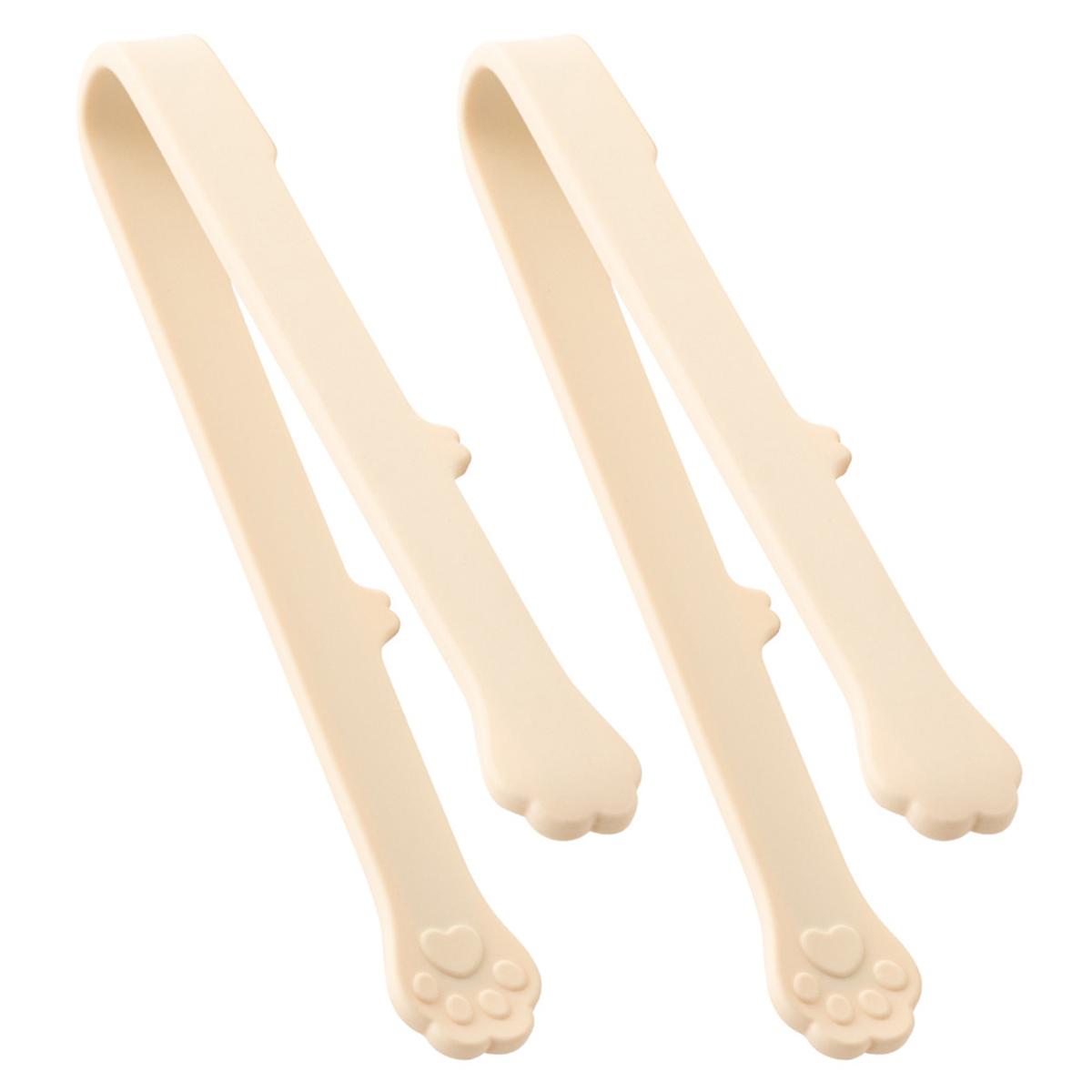 

2-piece Silicone Cats Paws Tongs for Food Ice Handling Multifunctional Dishwasher Safe Easy to clean Kitchen Gadget бежевий