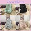 Summer Girl Mini Backpack With Pleated Bow Design And Nylon Material For Travel And Casual Use