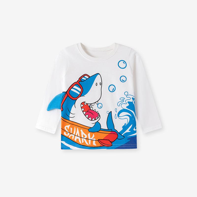 T-shirt Enfant Automne Manches Longues Dessin Animé Garçon T-shirt Mode Bébé Haut