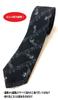 [HANG OVER] Made in Japan Cat & Musical Staff Pattern 6cm Wide Cotton Tie (Black)