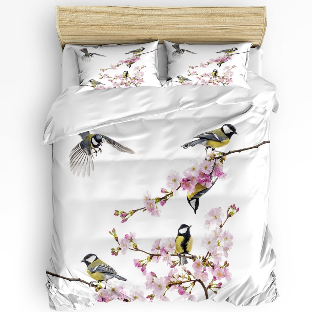 Flowers Birds Butterfly Retro Style 3pcs Bedding Set For Bedroom Double Bed Home Textile Duvet Cover Quilt Cover Pillowcase