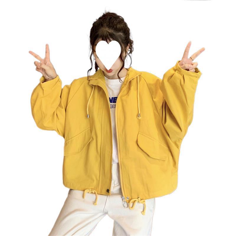 Women's Short Windbreaker: Korean Style Petite Loose Fit Autumn Jacket - Trendy and Versatile for Students