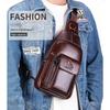 New Men's bag luxury large capacity chest bag for mobile phones and iPads, leather brand shoulder bag for travel