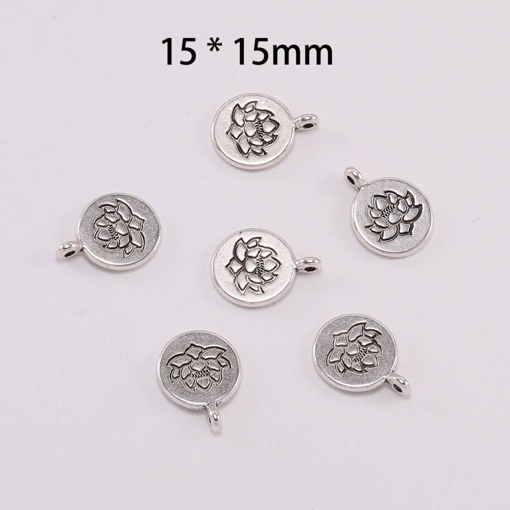 10pcs/lot Antique Chakra Charm Yoga OM Buddha Lotus Charm Pendants For Diy Jewelry Making Findings Bracelet Accessorie