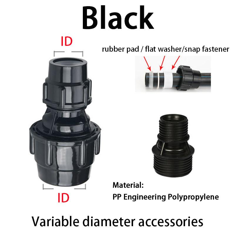 20/25/32/40/50/63mm PE Pipes Reducer Connector Reducing Water Pipe Joint Plastic PVC Fittings Irrigation Water Pipe Fittings