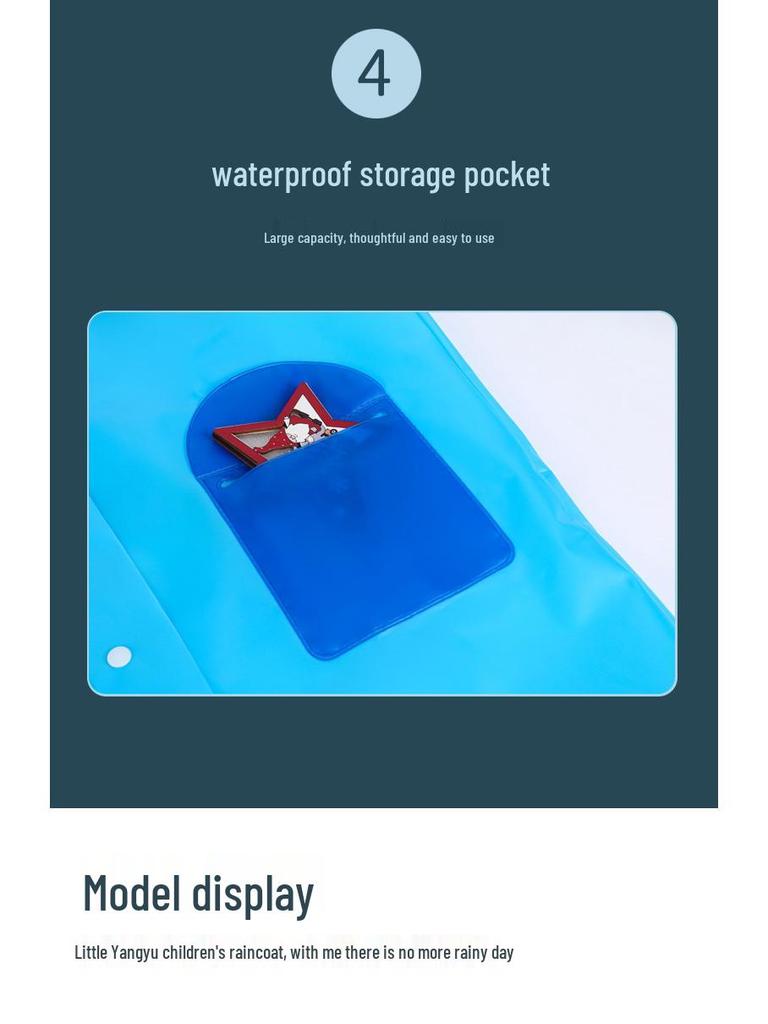 Cartoon Kinder Wasserdichtes Poncho mit Rucksackplatz - Verdickter Ganzkörper-Regenmantel für Grundschuljungen & -mädchen