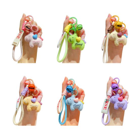 Breloc din Rășină Design Cal Lanț de Chei Portabil Ușor cu Șnur Suport Chei Stil Minimalist