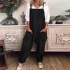 Women's Solid Color Suspenders Casual Pants - 9626#