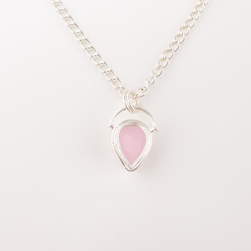 Rare Rose Chalcedony Gemstone 925 Sterling Silver Jewelry Pendant 1.01" For Gift PP-56-19