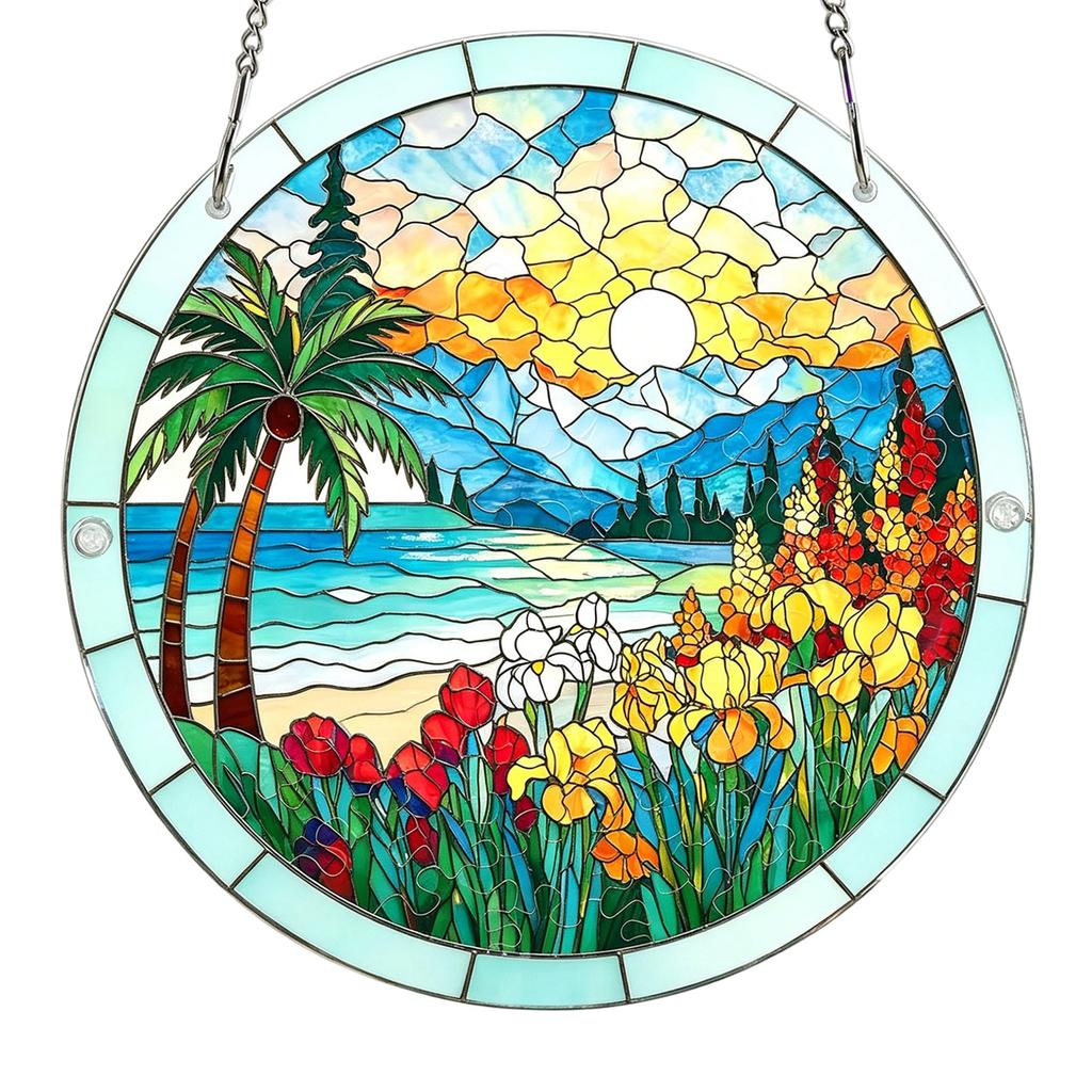 Acrylic Puzzle For Adult, Colorful Flame Hummingbirds Sun Catchers Window Hanging Panel 83 Puzzle SunCatchers For Home Decor Birthday Women Men Mom