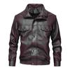 American PU velvet leather jacket men's jacket autumn and winter new stand-up collar locomotive clothing versatile trend jacket