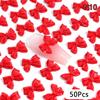 50Pcs Ribbon Resin Bow Nail Charm Parts 3D  Nail Art Decoration Accessories Supplies For Diy Korean Manicure Design