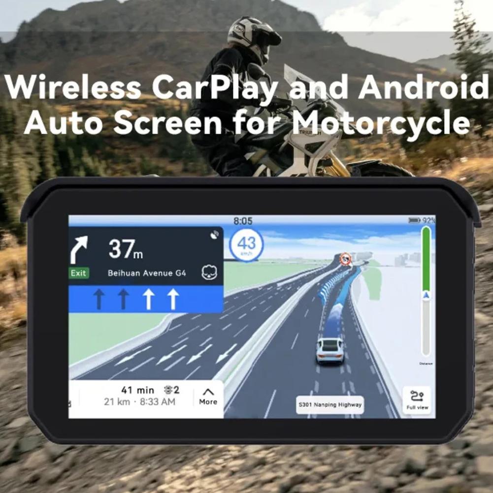 5inch Motorcycle Navigation GPS Wireless LCD Display Auto Motorcycle BT IP67 Waterproof Touch Screen For Apple Carplay Android