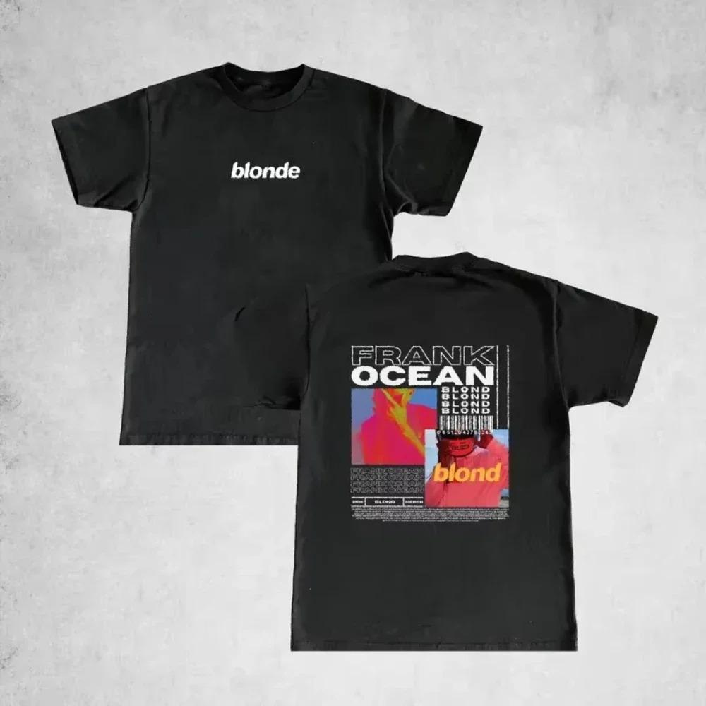 2026 Rapper Frank Retro Graphic T Shirt Unisex Hip Hop Ocean Album Clothing T-Shirts Y2k Unisex Blond Fashion Oversized Cotton T-shirt