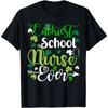Luckiest School Nurse Ever St Patrickes Day Shamrock Gifts Cotton Men T Shirt S