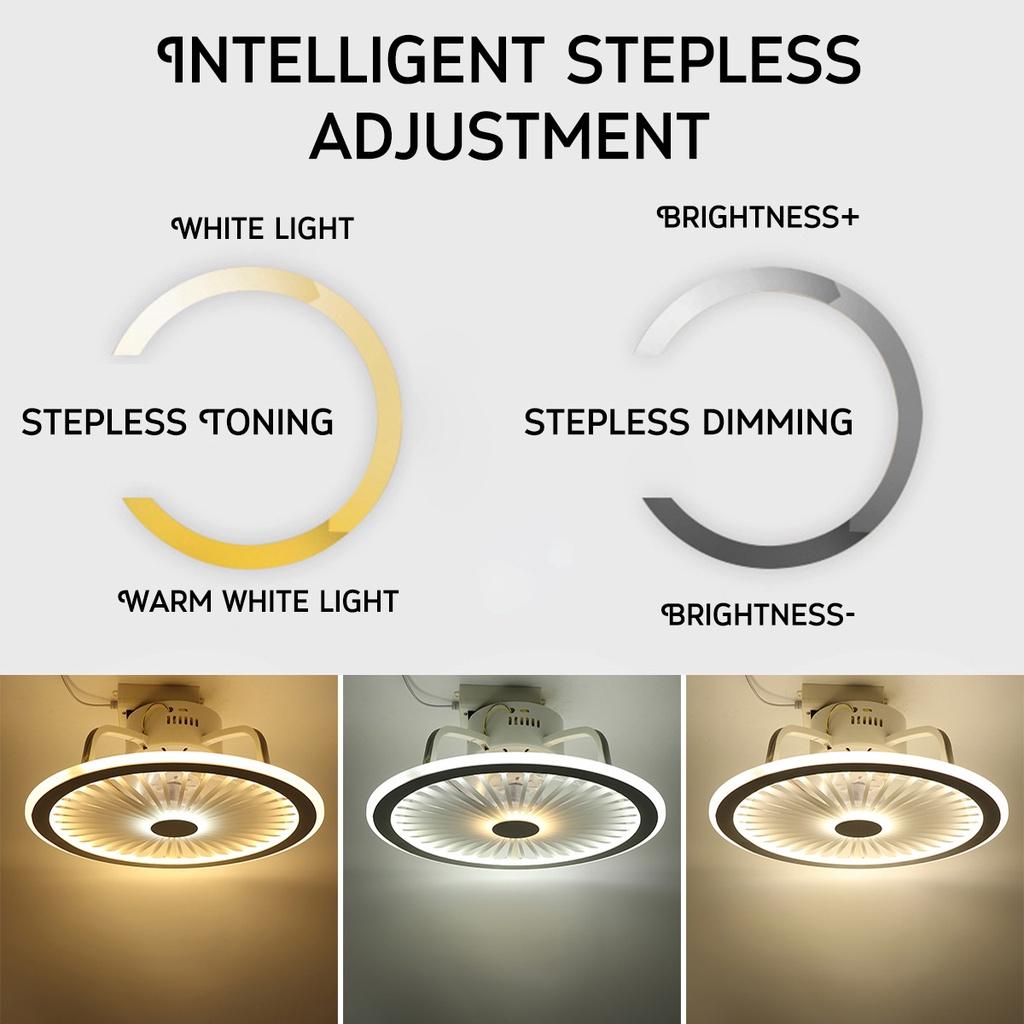 110/220v Bluetooth Music Speaker Light Ceiling fan dimmable cool/neutral/warm light Fan with light LED lamp App remote Control light