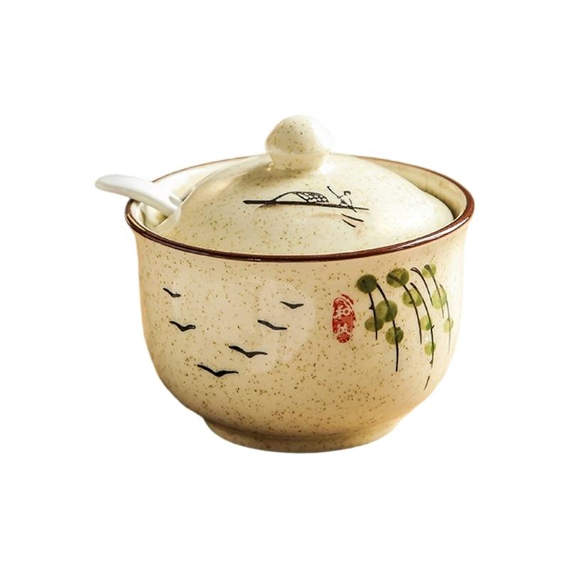 Elegant Ceramic Sugar Storage Jar with Salt Glaze Finish for Kitchen Organization Airtights Seal Prevents Moisture