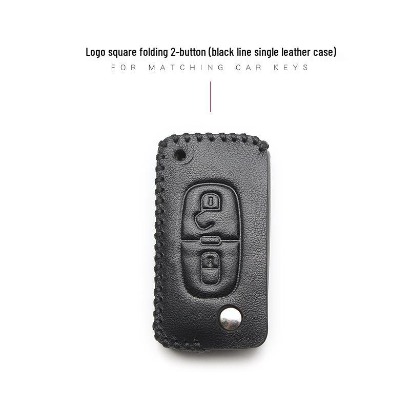 Genuine Leather Key Cover for Peugeot 308, 508, 408, 3008, 4008, 208 & Citroen Sega