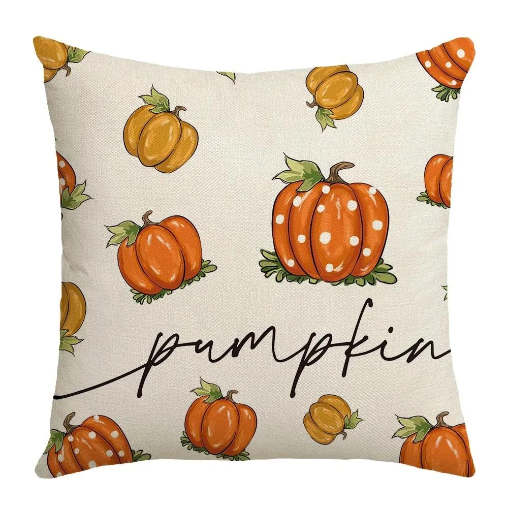 Thanksgiving Day Gifts Festive Pillow Case Maple Leaf Pumpkin Pillow Couch Cushion Cover Home Decor Decoration Sofa Pillowcase