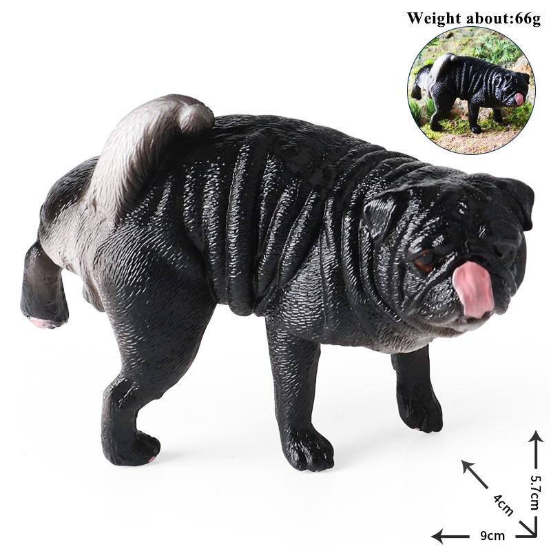 Oenux Kitty Dog Animals Model Action Figure Siamese Husky Pug Rottweiler Puppy Figurines PVC Cute Collection Toy Kids Gift