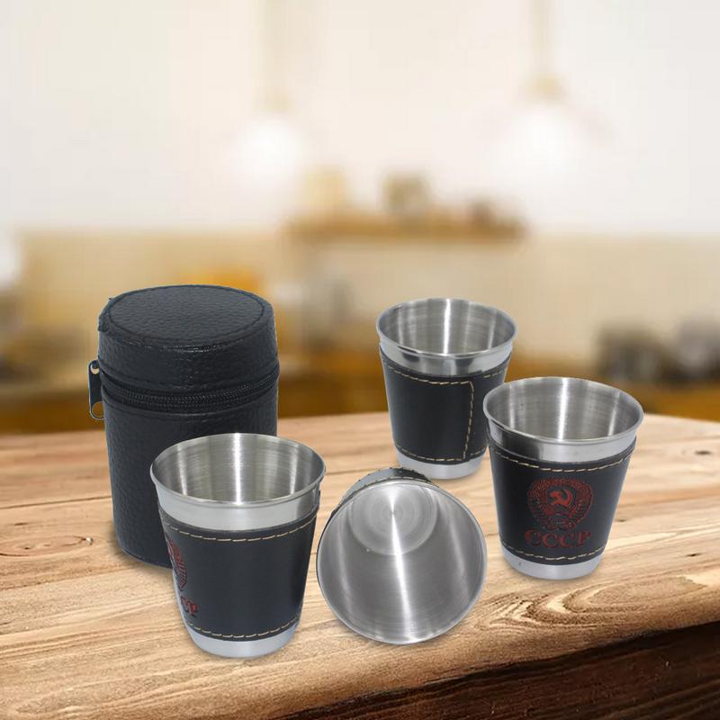 Cheap 4Pcs 70ml Outdoor Camping Tableware Travel Cup Set Picnic