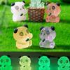 Cute Miniature Luminous Panda Resin Figurines For Desktop And Car Decoration