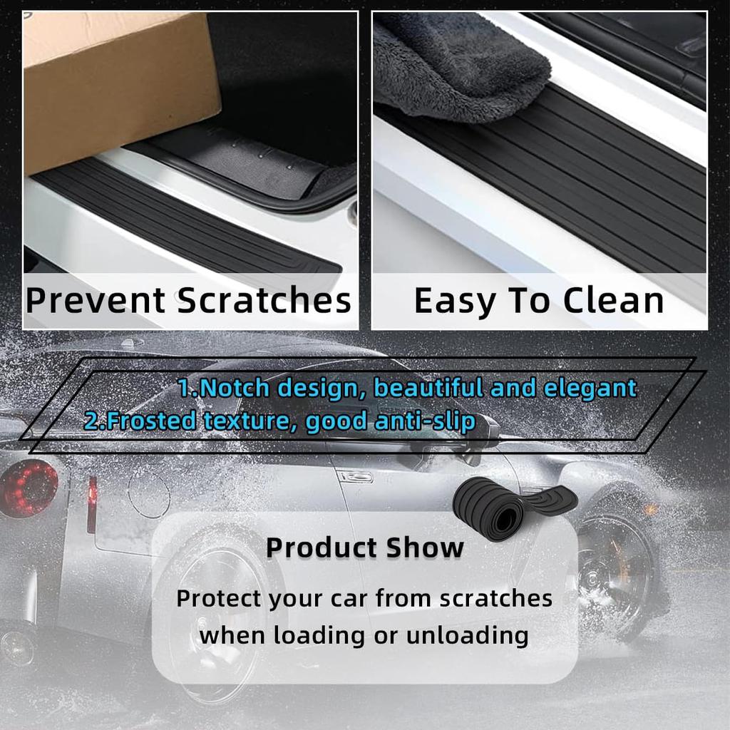 Universal Car Trunk Door Sill Plate Protector Anti-Scratch Rubber Rear Bumper Guard Anti-Collision Protector Strip