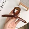 Premium Coffee-Colored Frosted Hairpin - Large All-Match Shark Clip for Elegant Hairstyles