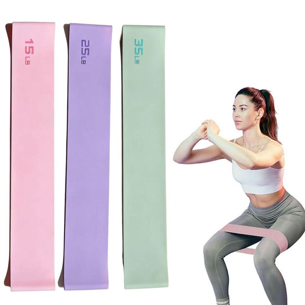 3Pcs/set New Elastic Yoga Resistance Exercise Bands 15/25/35 LB Silicone Dance Stretch Band Loop Bands Workout Equipment