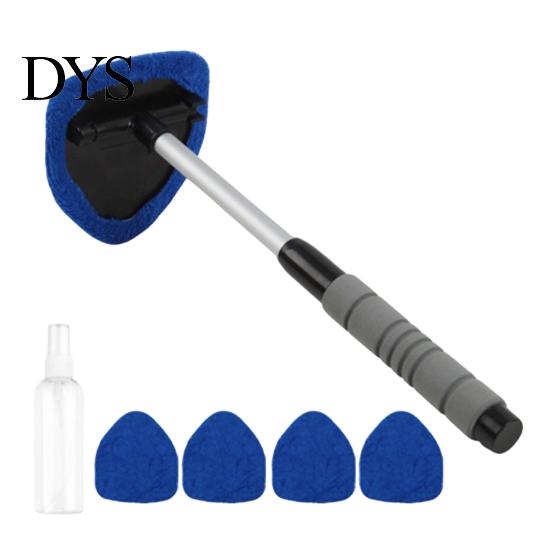 Automotive Glass Cleaner Brush Cleaning with Telescopic Handle 26-41cm Multi-Functional Microfiber Car Window Rain Fog Remover Tool for Defrosting