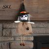 Decorative Witch Statue Halloween Hanging Decoration, Spooky Pumpkin/Ghost/Witch/Black Cat Doll Ornament with Centerpiece Decoration Burlap Skirt for