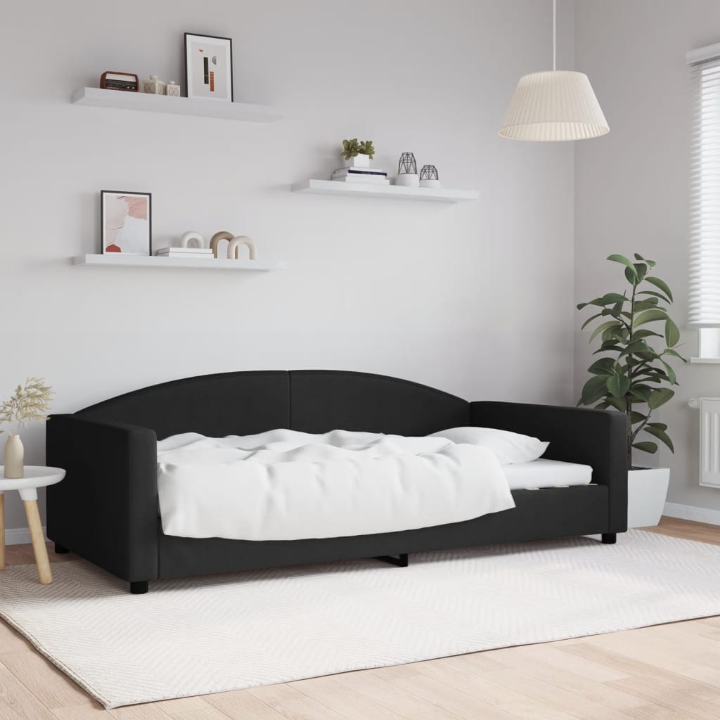 Daybed Black 100x200 Cm Fabric