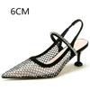 2025 Hollowed-Out Rhinestone High Heels Female Pointy Transparent After Empty Bun Sandals Thin Heel Shoes Female