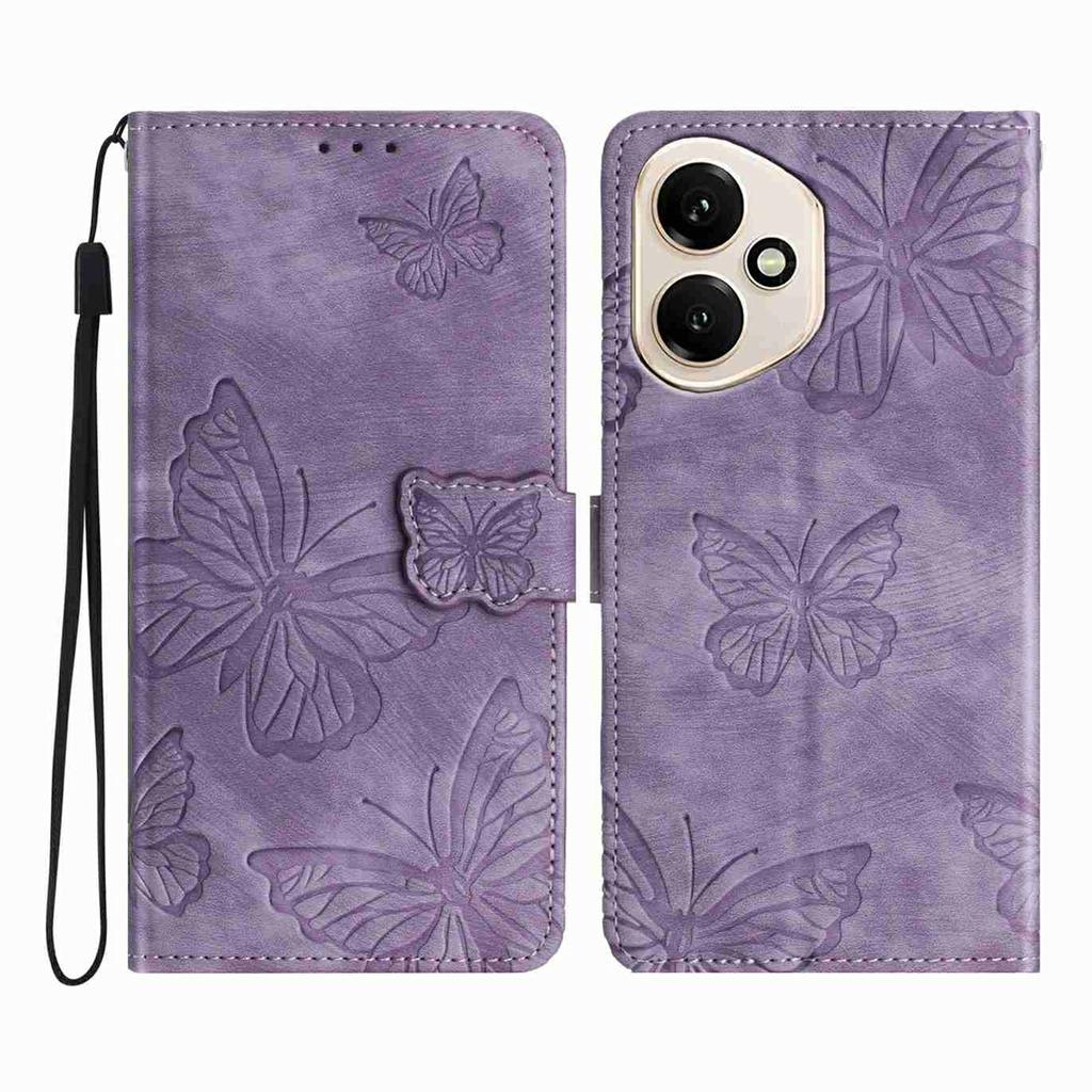 For Honor 400 5G (Global) Case Butterfly Design Flip Wallet Leather Phone Cover Skin-Touch