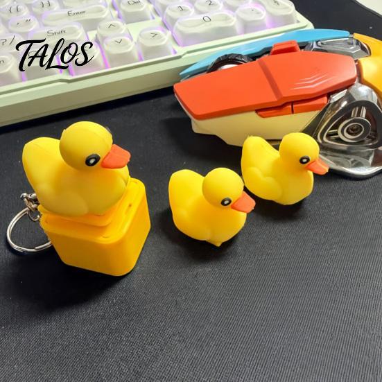 Talos 1/2Pcs Seagull Mine Button Keychain, Rechargeable Fidget Clicker with Real Sound & LED Light, Mini Hanging Buckle Toy