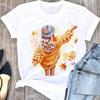Women's plus Size Floral Print Loose T-shirt Short Sleeve Aesthetic Harajuku Y2k Gothic Tee Summer Polyester Fabric Fashion
