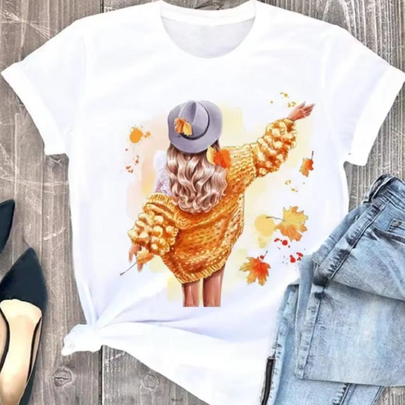 Women's plus Size Floral Print Loose T-shirt Short Sleeve Aesthetic Harajuku Y2k Gothic Tee Summer Polyester Fabric Fashion