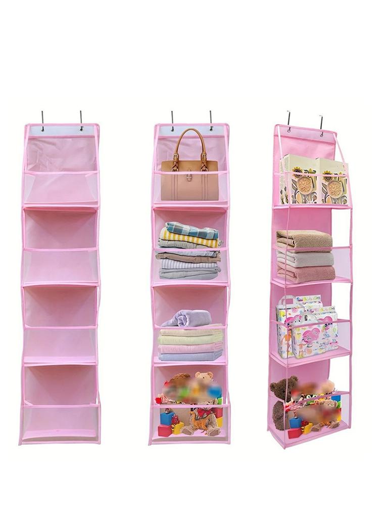 4/6-tier Hanging Storage Bag Foldable Organizer Over-the-door Holder For Hair Accessories Snacks Toys Clothes Storage Holder Bag