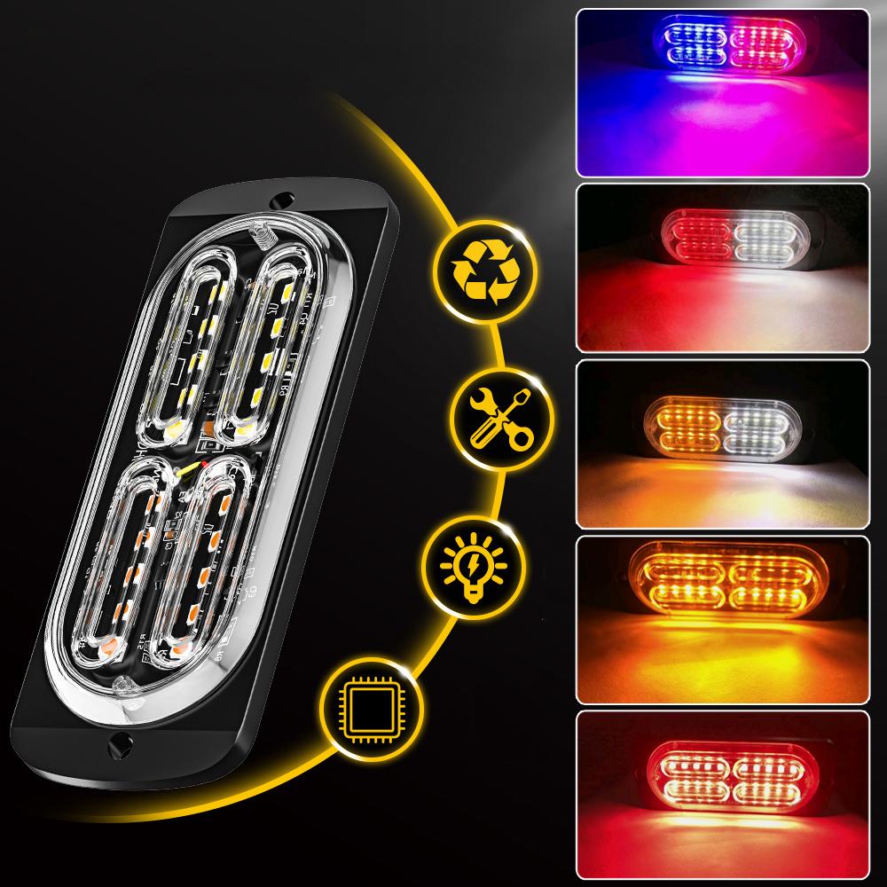 1Pc Car Strobe Lights 20 SMD Flashing Warning Light LED LAMP Car LED Lamp Emergency Waterproof Light Universal Car Accessories