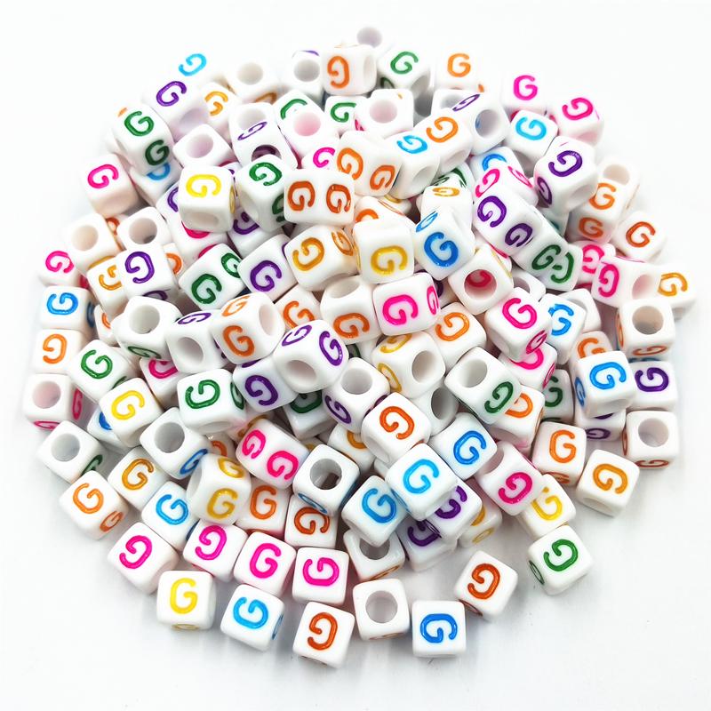 100 Pcs 6mm Acrylic Cube 26 Letters/Alphabet Colorful Loose Beads DIY Jewelry