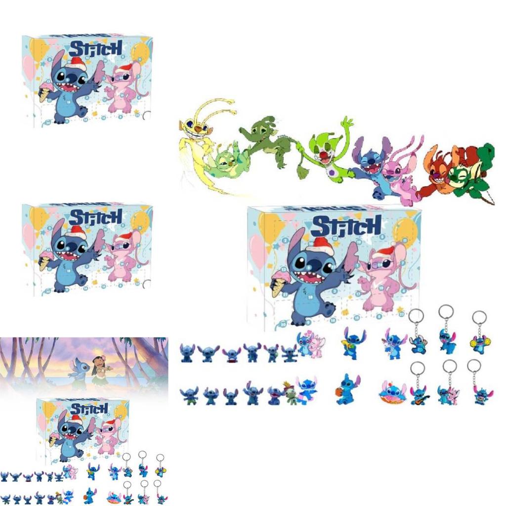 Stitch Christmas Countdown Calendar With 24 Keychain Toys For Holiday Gift And Interactive Play
