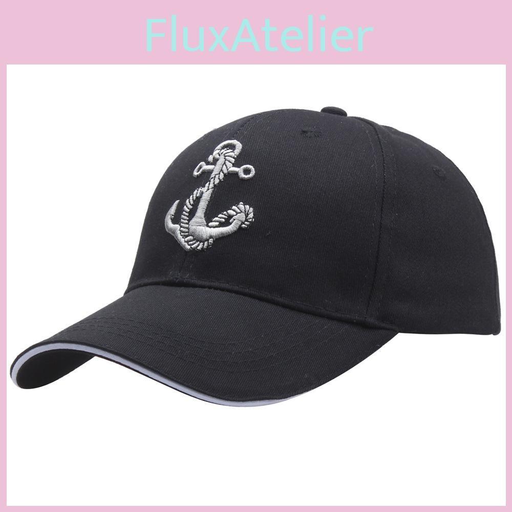 Navy Anchor Black Embroidered Baseball Caps Unisex Hats Men Streetwear Women
