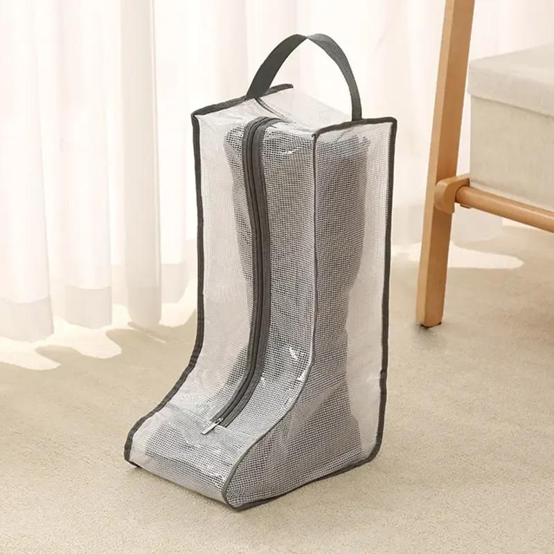 Schuh-Staubschutzhülle, transparente Aufbewahrungstasche für Schuhe und Stiefel aus Netzstoff mit Reißverschluss, tragbare Reise-Staubschutztasche
